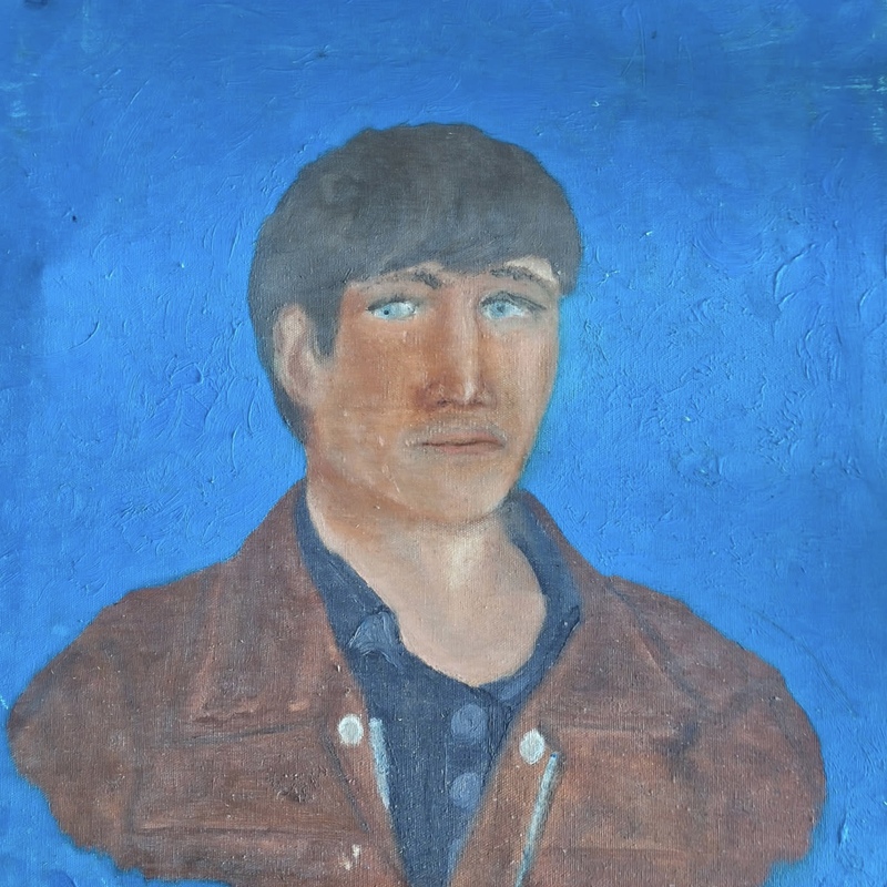 Self-Portrait 
High school project from 1977/78

Acrylic on canvas
16 x 20