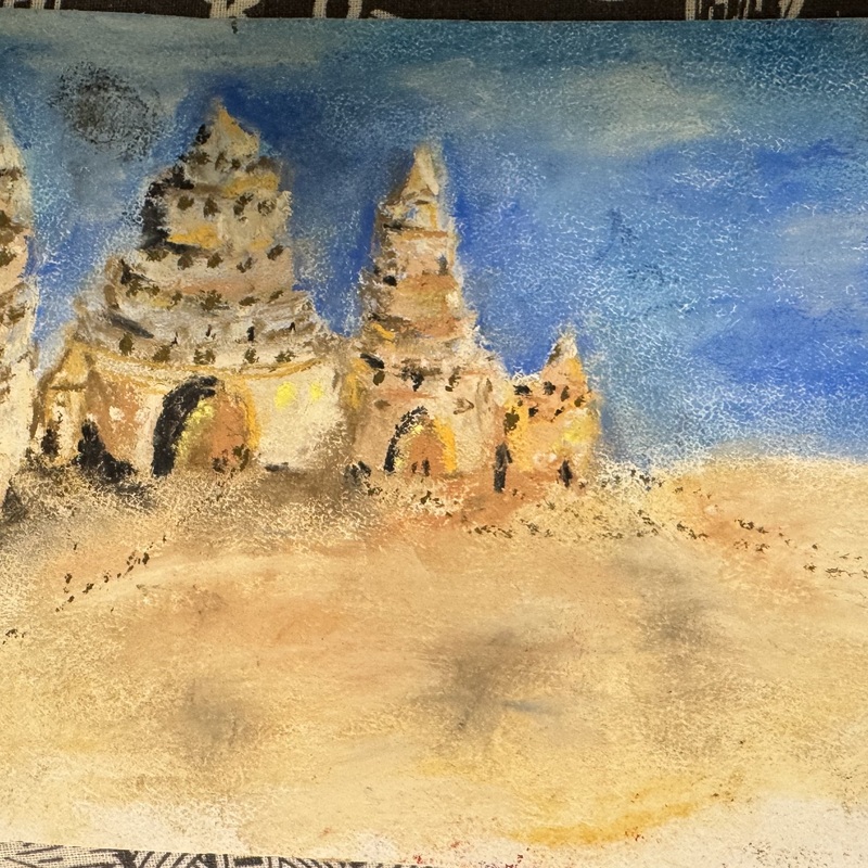 Fantasy Sandcastle
Pastel on pastel card
4.5 x 8