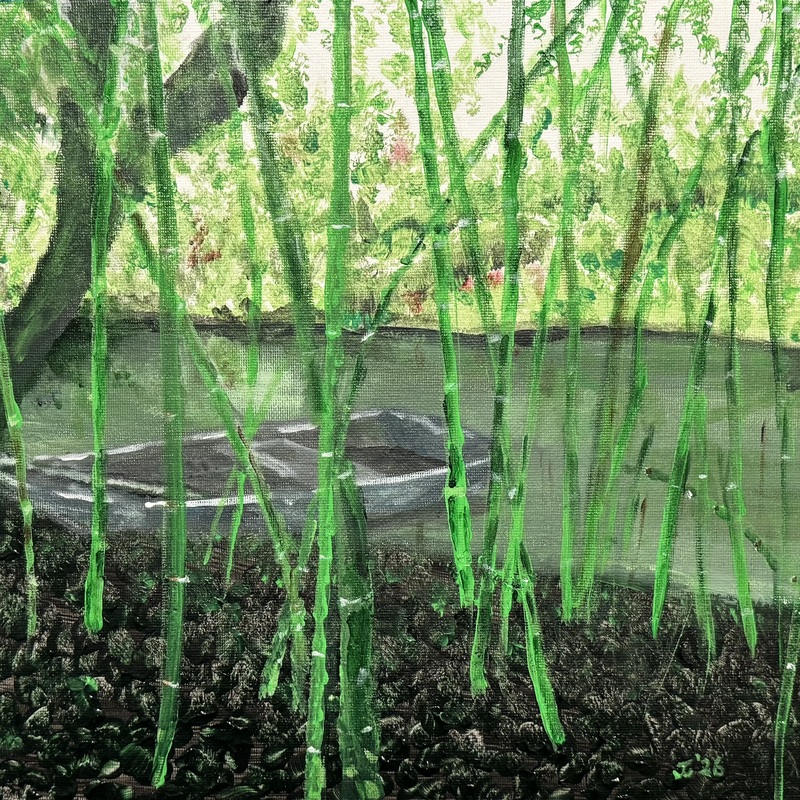 Monet Trees

In 2018 we took a bunch of photos at Monet’s garden. I painted “Show Me the Monet” based on the best photo, and forgot about all the other photos which weren’t on my phone.
Painted 16 April, 2026