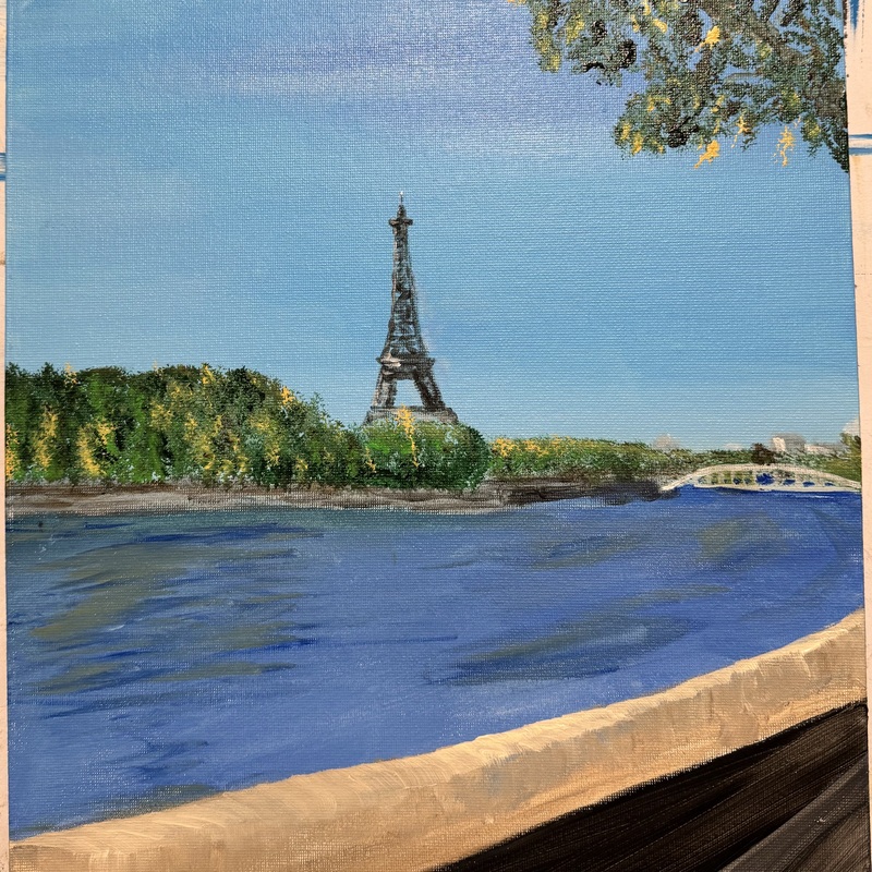 Paris

While visiting France in 2018, we visited all the tourist attractions and took a Segway tour around Paris. A photo across the Seine of the Eiffel Tower was worth a quick stop to capture the view for a painting. 

Painted in less than an hour on April 8th, 2026.
