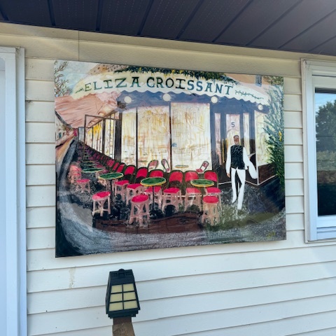 Inspired from a photo of a cafe in Paris, retitled as "Eliza Croissant"