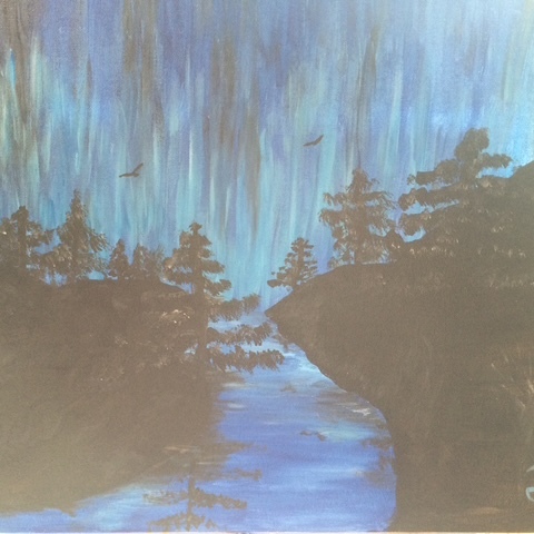 River and Northern Lights Paint Nite